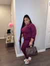Running Errands | Two Piece Set (Burgundy)