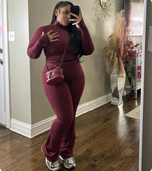  Get Fit | Two Piece Set (Burgundy)